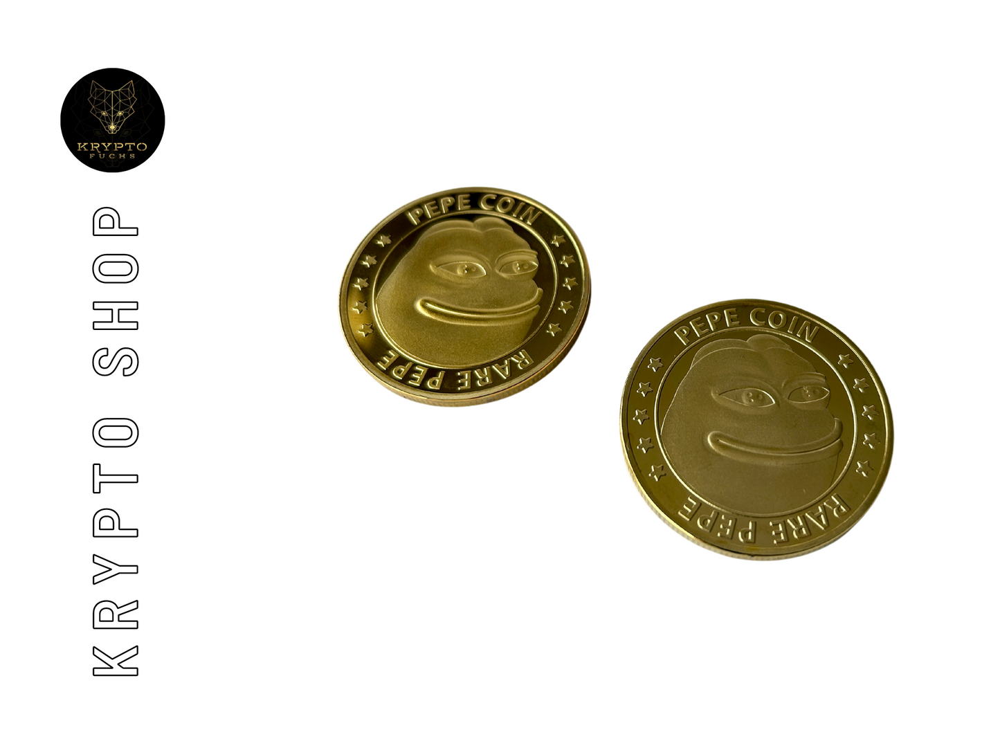 Pepecoin PEPE Gold bicolor Kryptomünze