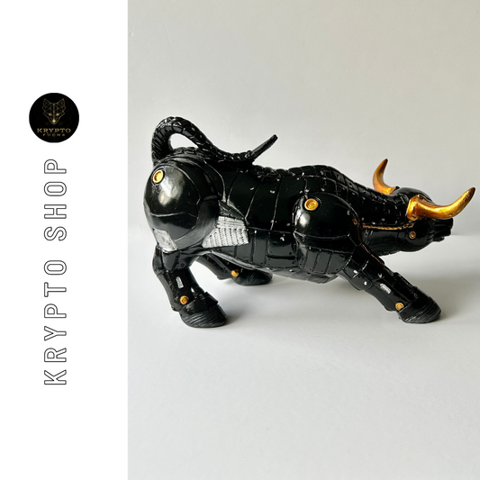 Bitcoin BTC Bulle Miami Krypto Skulptur schwarz