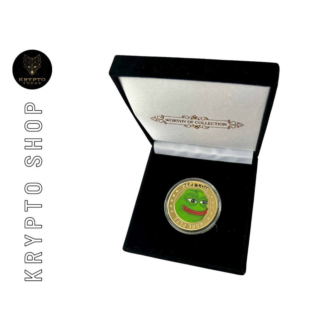 Pepecoin PEPE Gold bicolor Kryptomünze