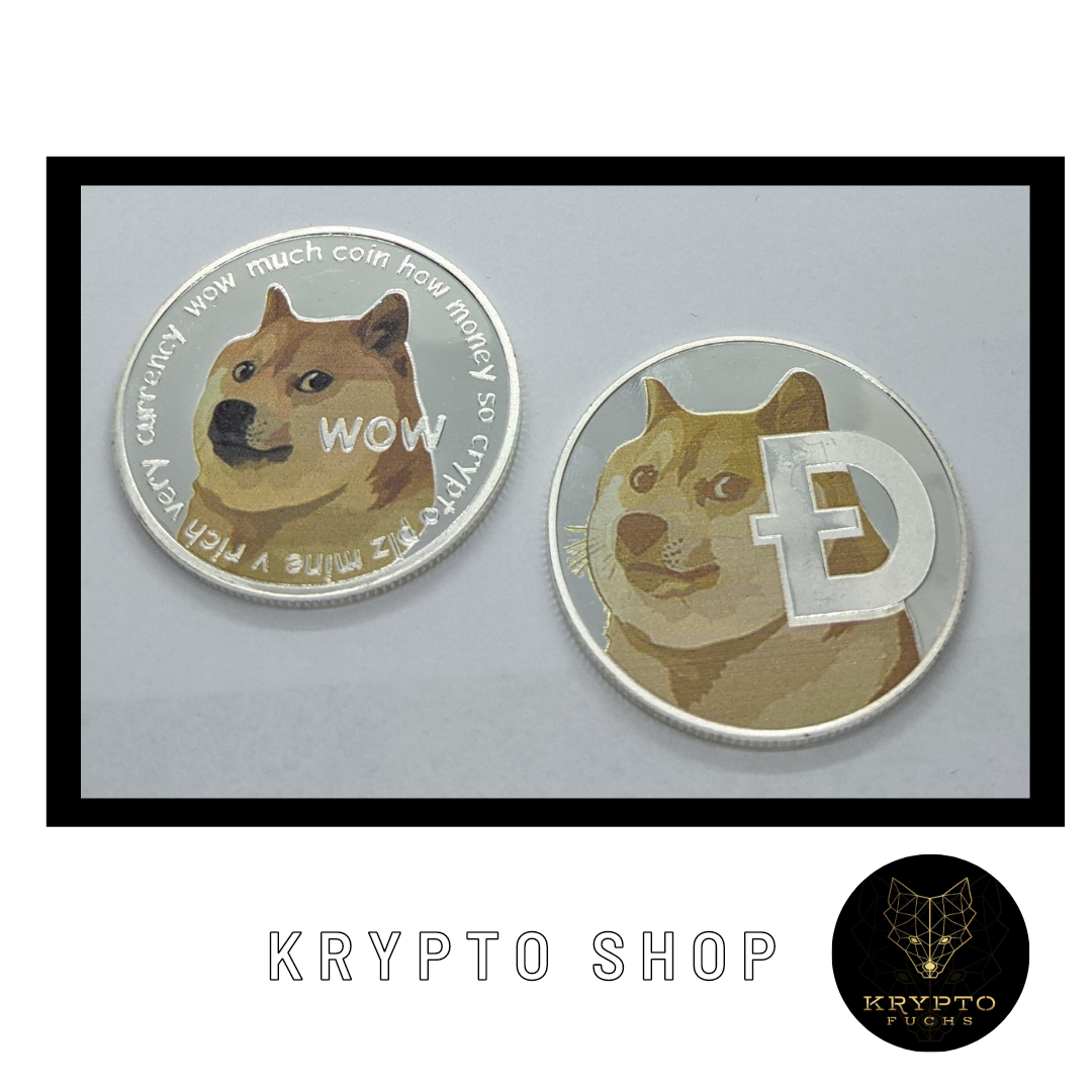Dogecoin DOGE bicolor Kryptomünze