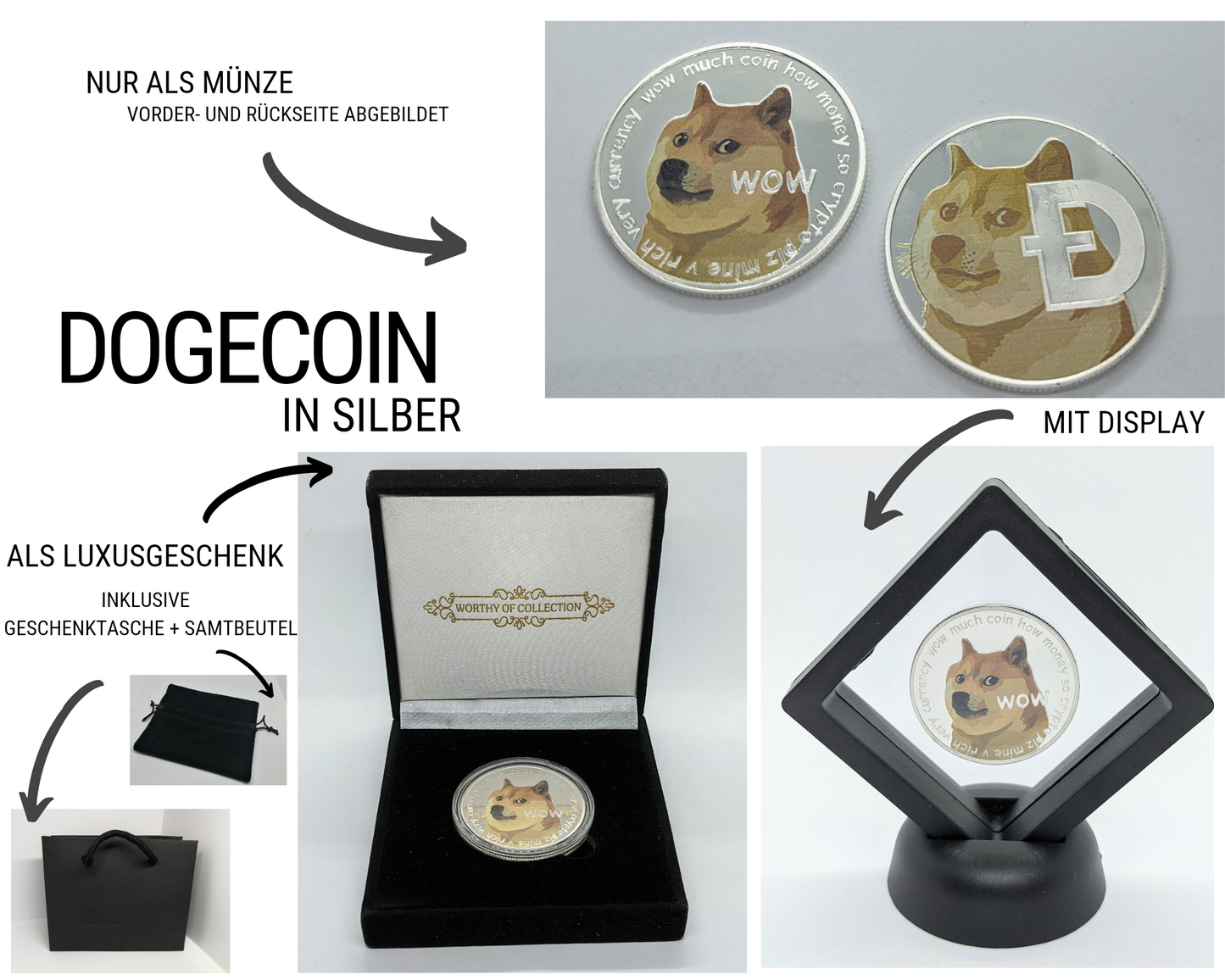 Dogecoin DOGE bicolor Kryptomünze