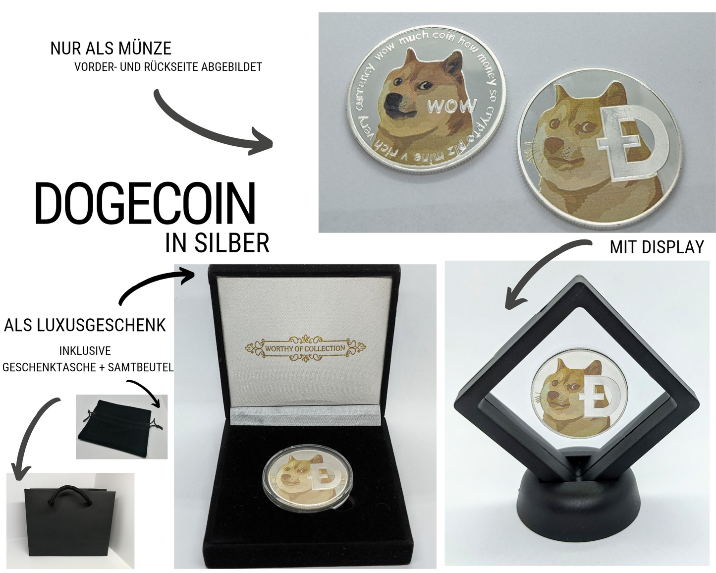 Dogecoin DOGE bicolor Kryptomünze