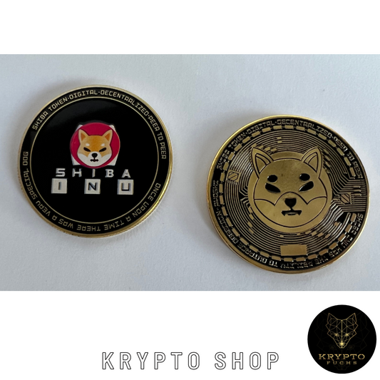 Shiba Inu SHIBA bicolor Kryptomünze 2021 Edition – Vorder- und Rückseite | KryptoFuchs