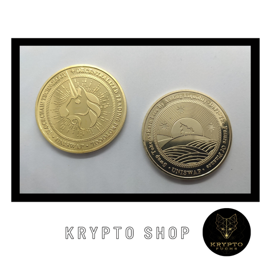 Uniswap UNI Kryptomünze – Vorder- und Rückseite | KryptoFuchs