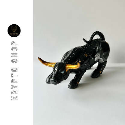 Bitcoin BTC Bulle Miami Krypto Skulptur schwarz – Vorderseite | KryptoFuchs