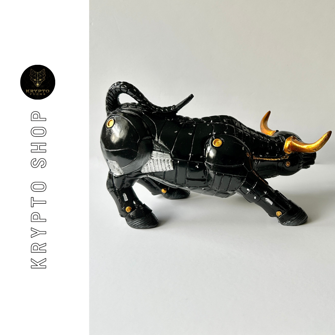 Bitcoin BTC Bulle Miami Krypto Skulptur schwarz – Rückseite | KryptoFuchs