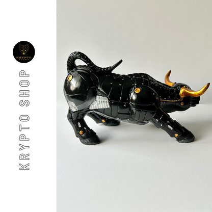 Bitcoin BTC Bulle Miami Krypto Skulptur schwarz – Rückseite | KryptoFuchs