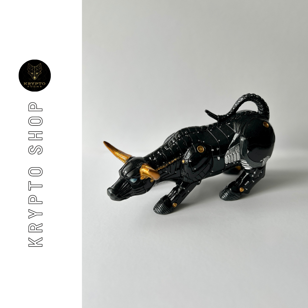 Bitcoin BTC Bulle Miami Krypto Skulptur schwarz – Seitenansicht links | KryptoFuchs