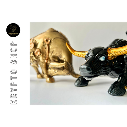 Bitcoin BTC Bulle Miami Krypto Skulptur schwarz – Seitenansicht rechts | KryptoFuchs