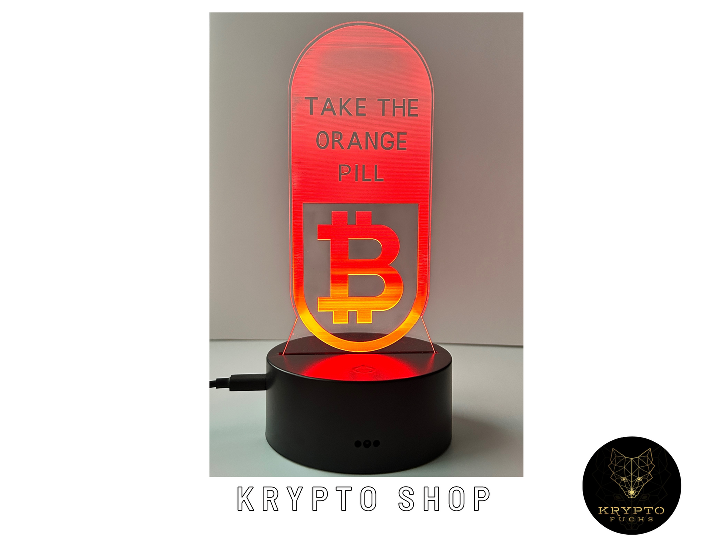 Krypto Lampe 3D LED mit Fernbedienung – Ansicht 16 | KryptoFuchs