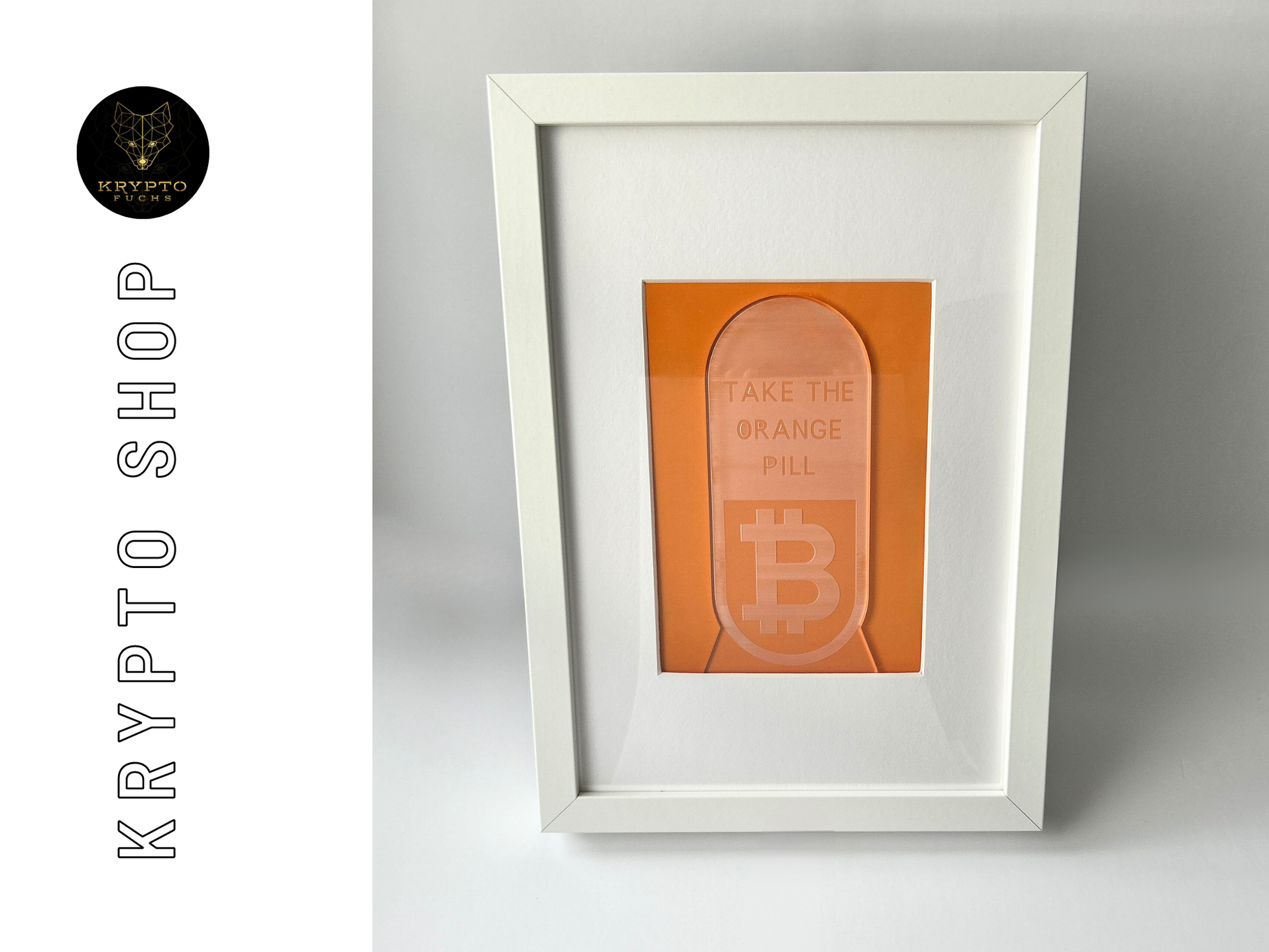 Krypto Kunst "Take the orange Pill" – Detailansicht | KryptoFuchs