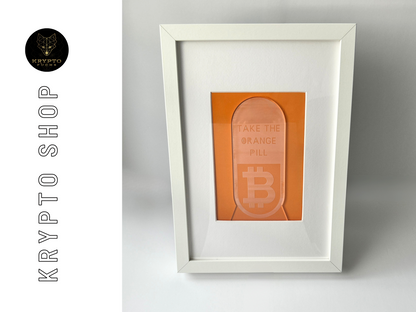 Krypto Kunst "Take the orange Pill" – Detailansicht | KryptoFuchs