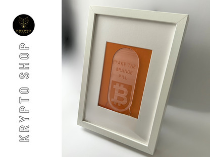 Krypto Kunst "Take the orange Pill" – Rückseite | KryptoFuchs