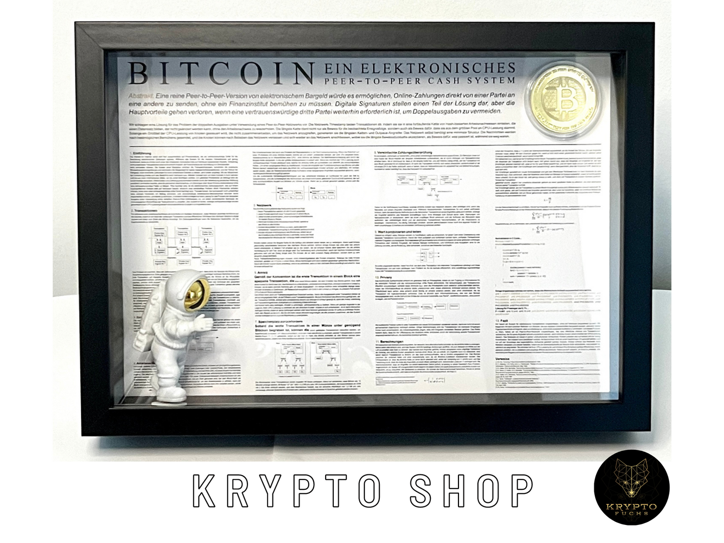 Krypto-Kunst "Bitcoin BTC Satoshi Nakamoto Whitepaper" – Produktbild 3 | KryptoFuchs