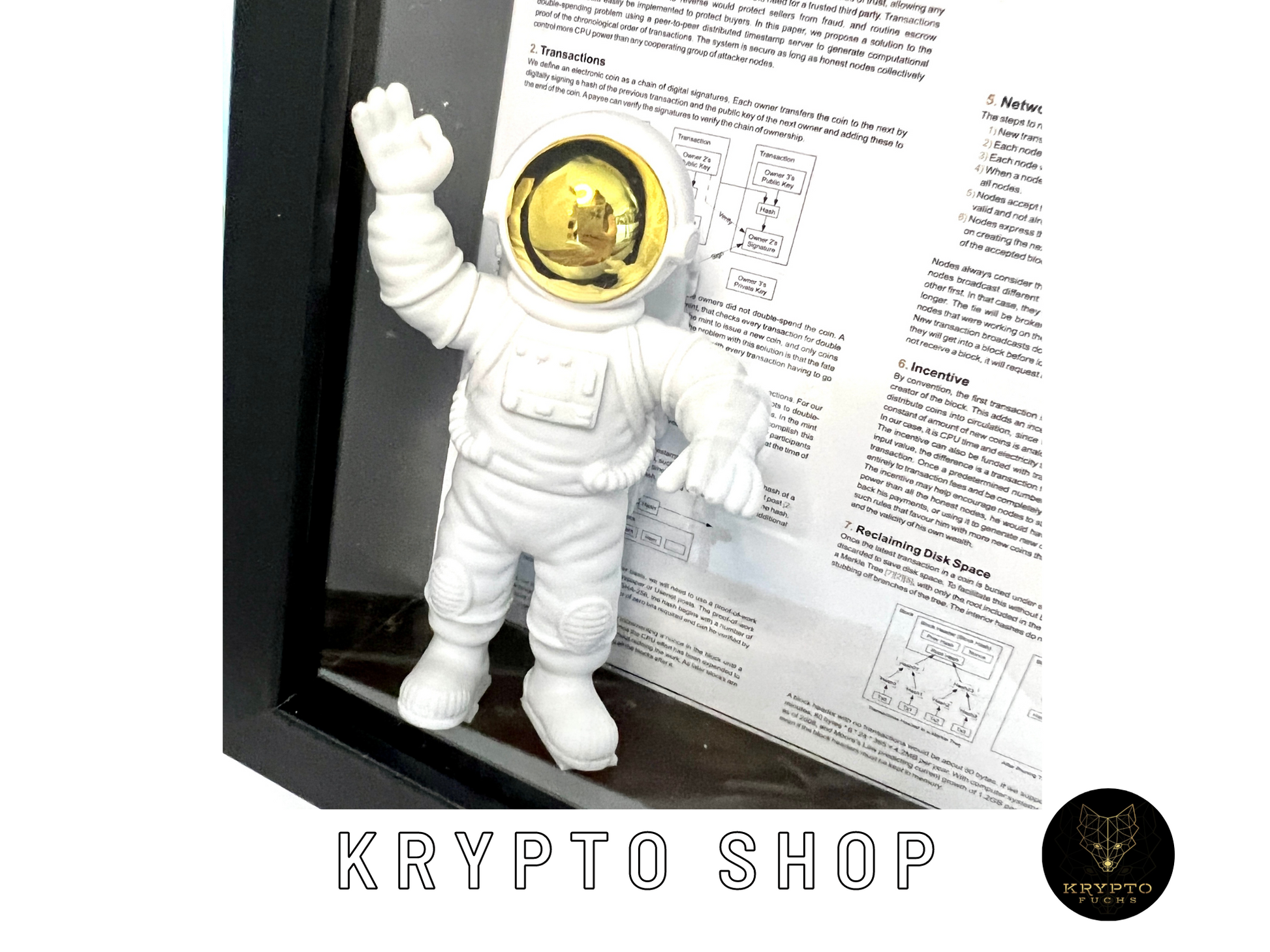 Krypto-Kunst "Bitcoin BTC Satoshi Nakamoto Whitepaper" – Ansicht 14 | KryptoFuchs