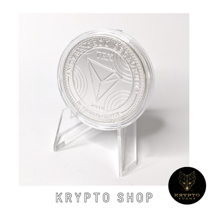 TRON TRX Kryptomünze – mit Aufsteller | KryptoFuchs