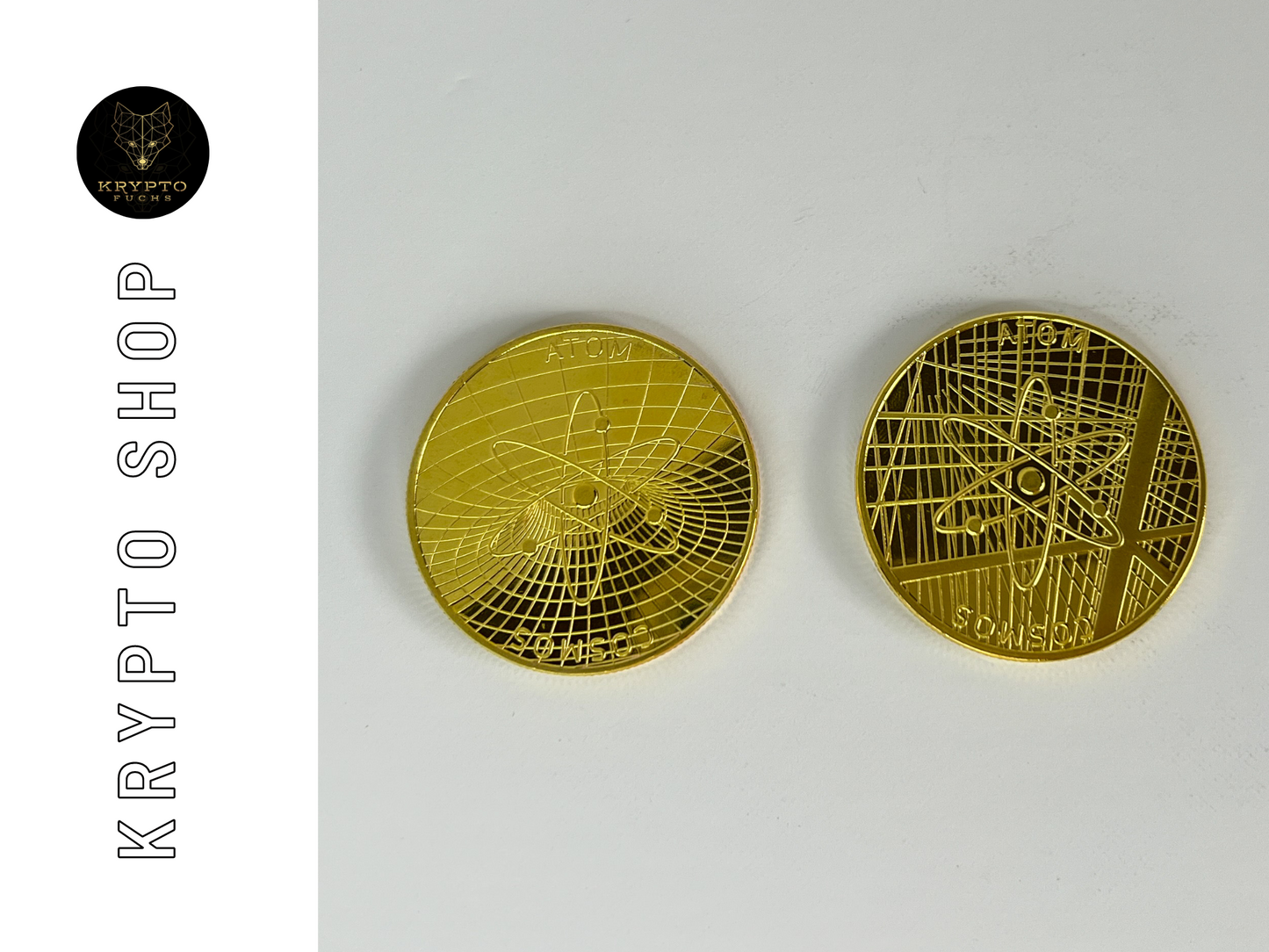 Cosmos ATOM Kryptomünze – Gold, mehrere Münzen | KryptoFuchs