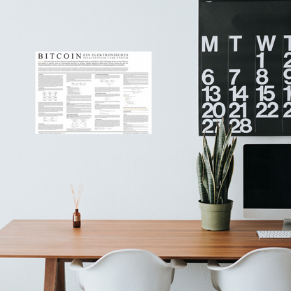Bitcoin Poster Satoshi Nakamoto BTC WHITEPAPER – an der Wand im Raum | KryptoFuchs