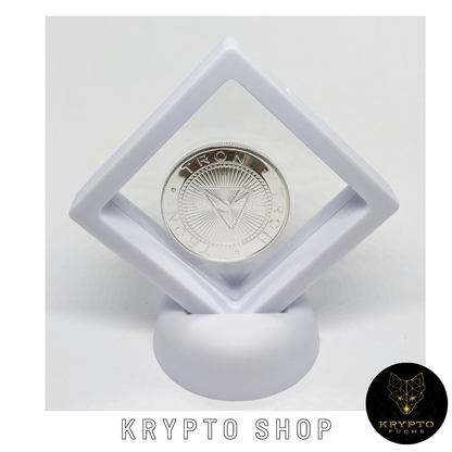 TRON TRX Kryptomünze – im weißen Schwebe-Display | KryptoFuchs