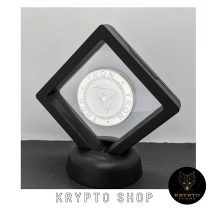 TRON TRX Kryptomünze – im schwarzen Schwebe-Display | KryptoFuchs