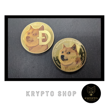Dogecoin DOGE bicolor Kryptomünze – Ansicht 6 | KryptoFuchs