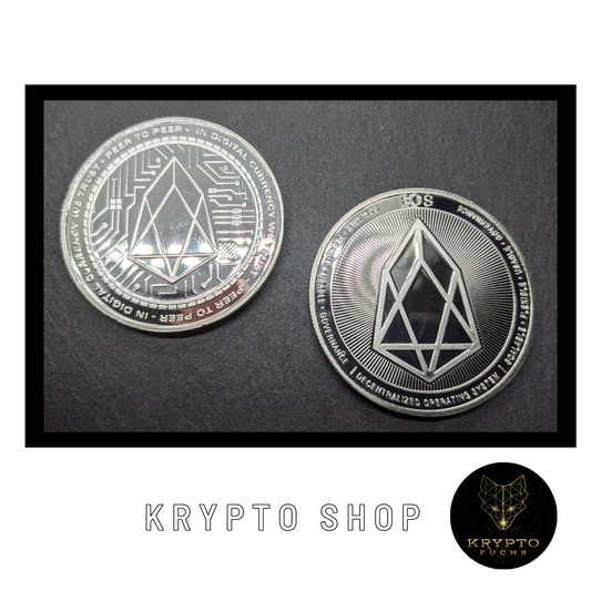 EOS Kryptomünze – Vorder- und Rückseite | KryptoFuchs