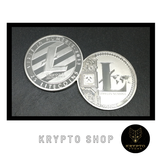 Litecoin Kryptomünze – Vorder- und Rückseite | KryptoFuchs