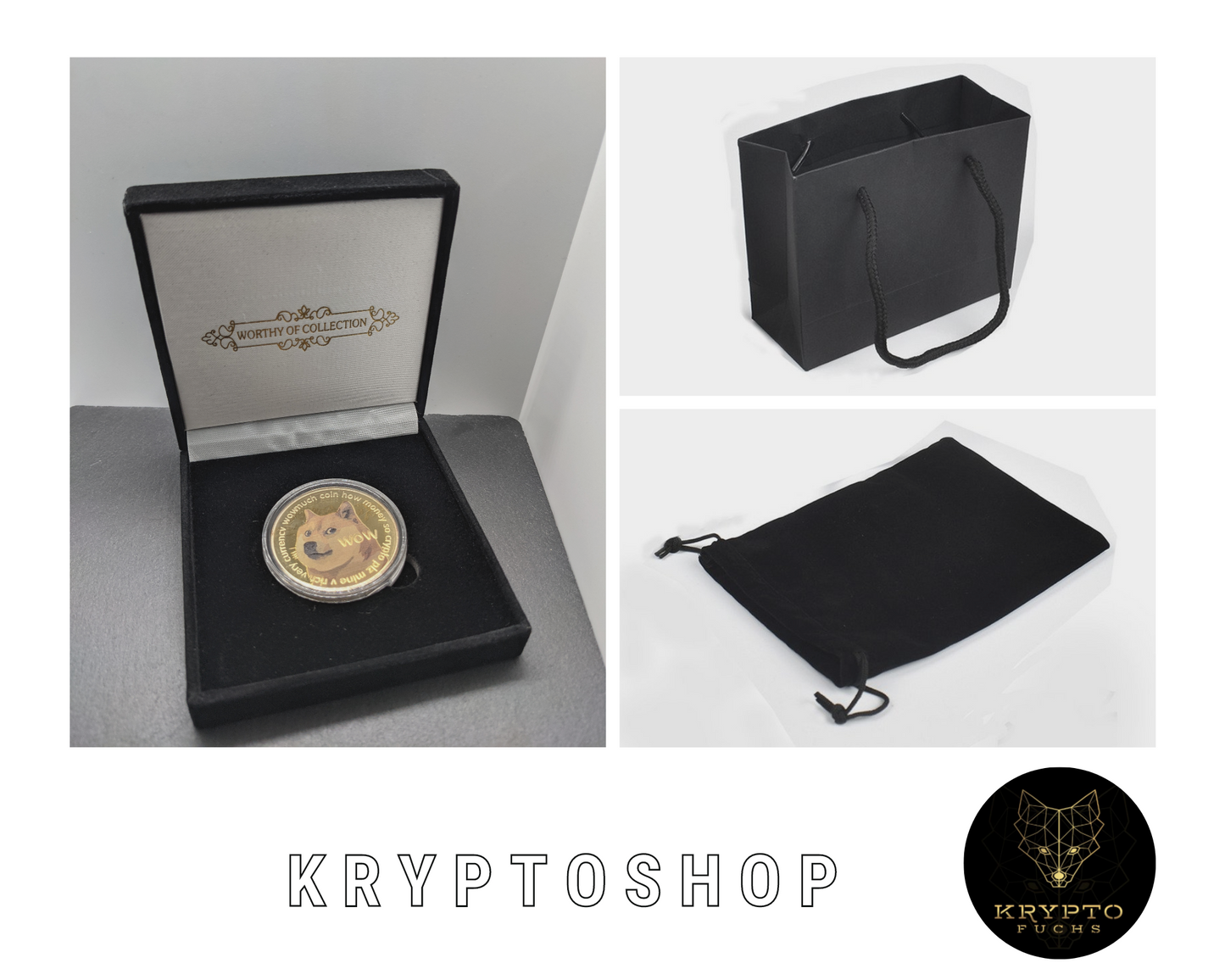 Dogecoin DOGE bicolor Kryptomünze – Ansicht 5 | KryptoFuchs