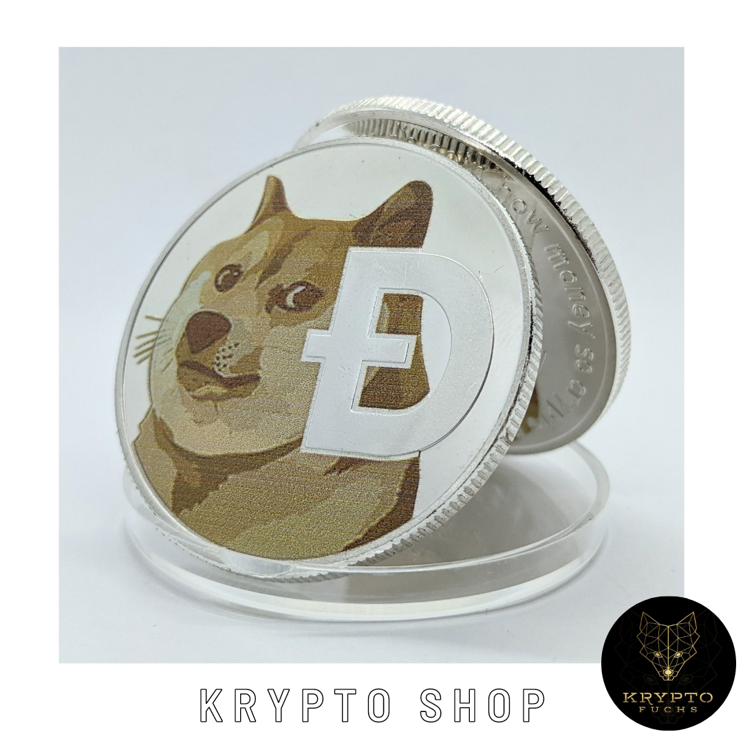 Dogecoin DOGE bicolor Kryptomünze – Ansicht 7 | KryptoFuchs