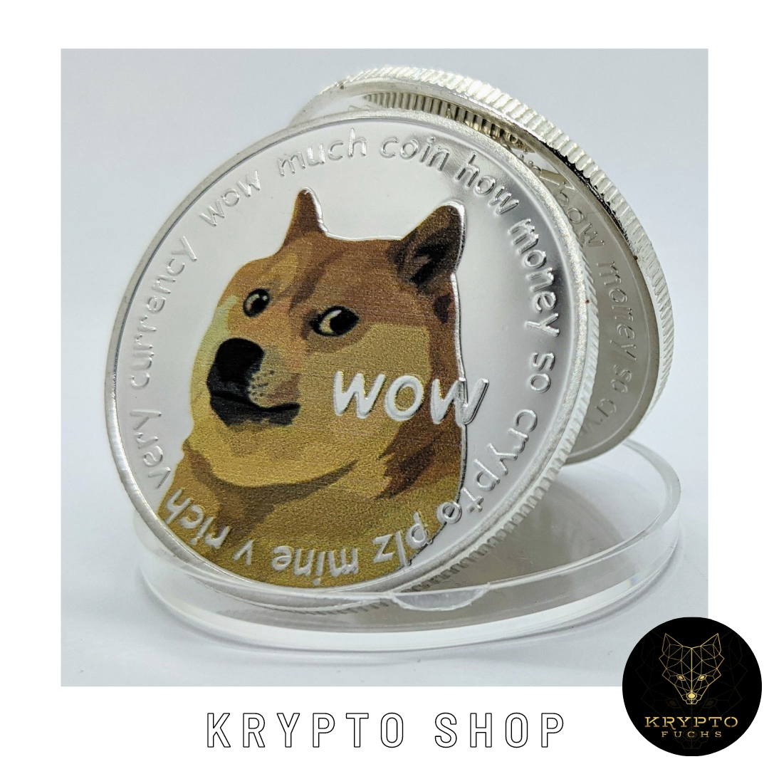 Dogecoin DOGE bicolor Kryptomünze – Ansicht 8 | KryptoFuchs