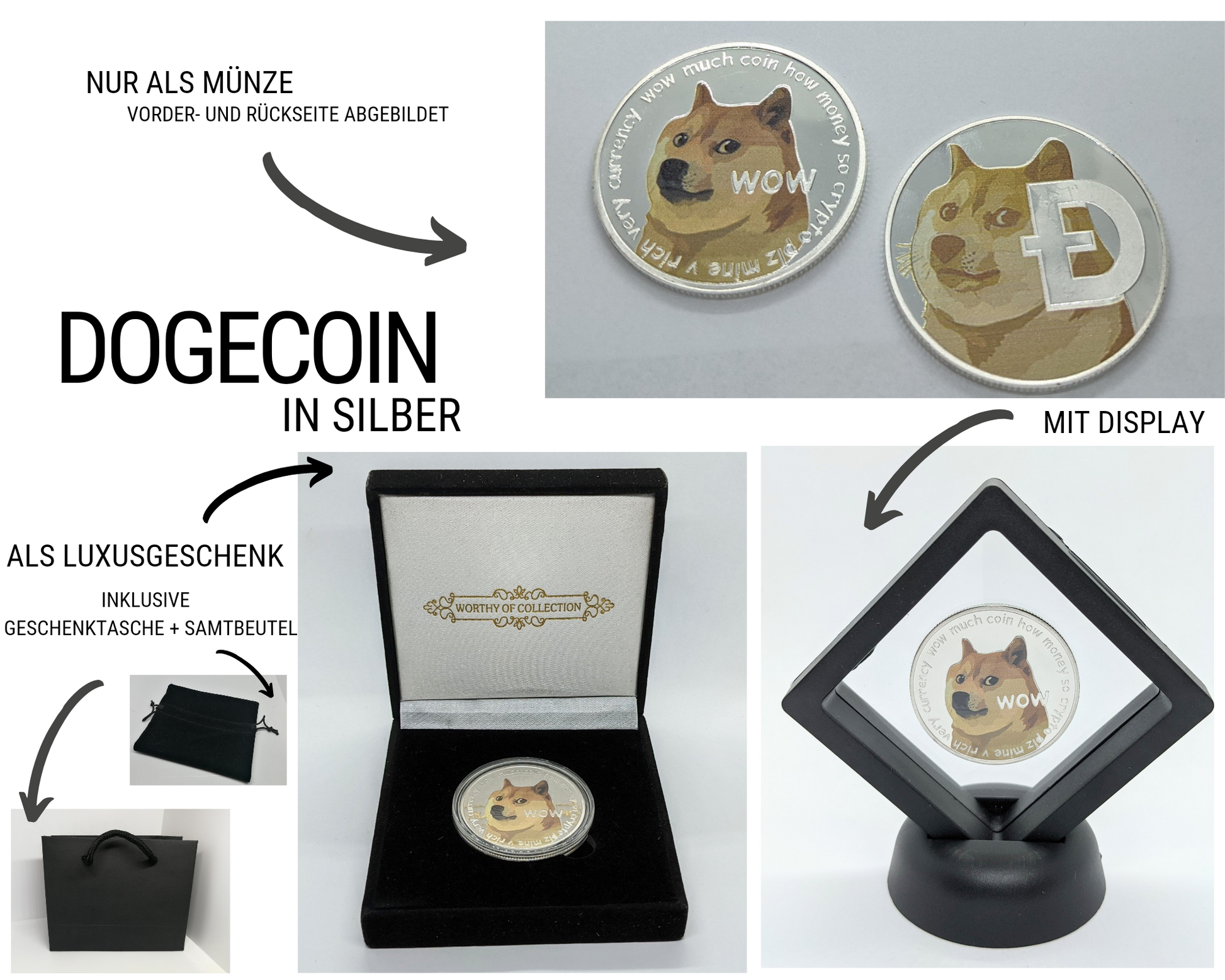Dogecoin DOGE bicolor Kryptomünze – Ansicht 14 | KryptoFuchs