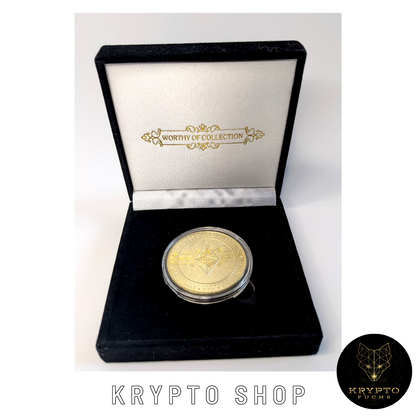 Ethereum ETH Kryptomünze 2021 Edition – Gold in Luxusgeschenk-Box | KryptoFuchs