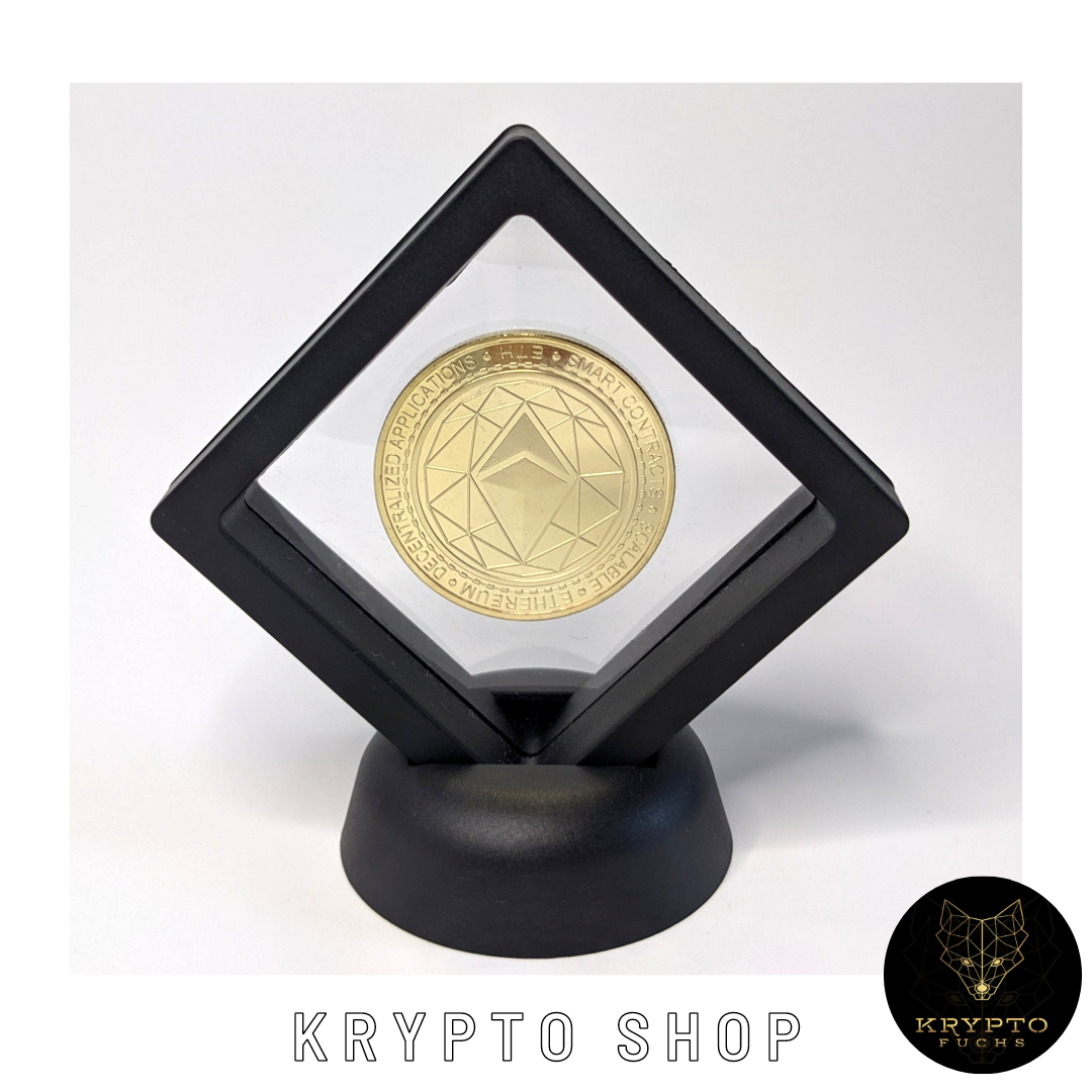 Ethereum ETH Kryptomünze 2021 Edition – im schwarzen Display | KryptoFuchs