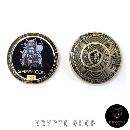 SafeMoon Kryptomünze – Vorder- und Rückseite | KryptoFuchs
