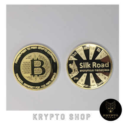 Bitcoin BTC Silkroad Kryptomünze – Vorder- und Rückseite | KryptoFuchs