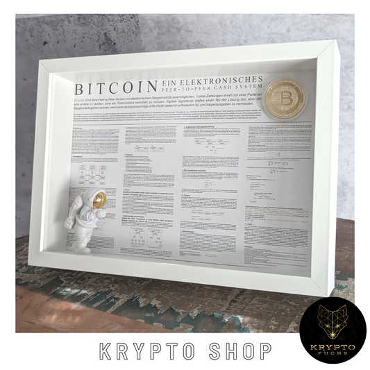 Krypto-Kunst "Bitcoin BTC Satoshi Nakamoto Whitepaper"