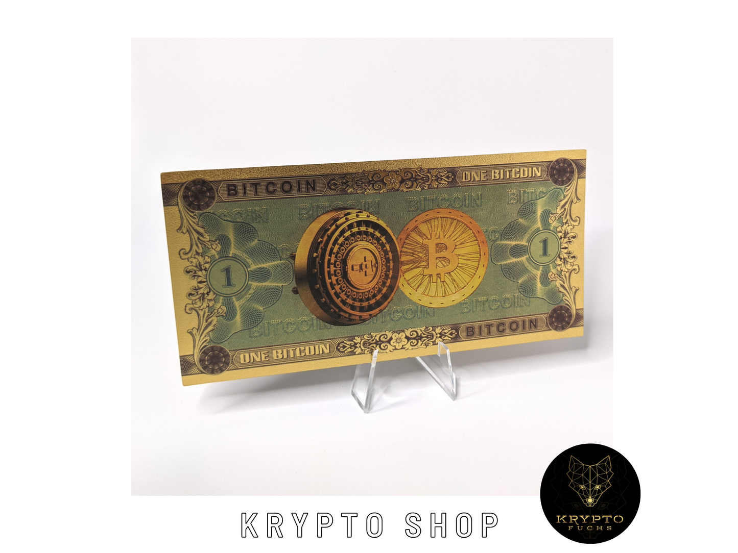 Bitcoin BTC Krypto Banknote – Rückseite | KryptoFuchs