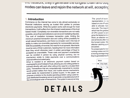 Bitcoin Poster Satoshi Nakamoto BTC WHITEPAPER