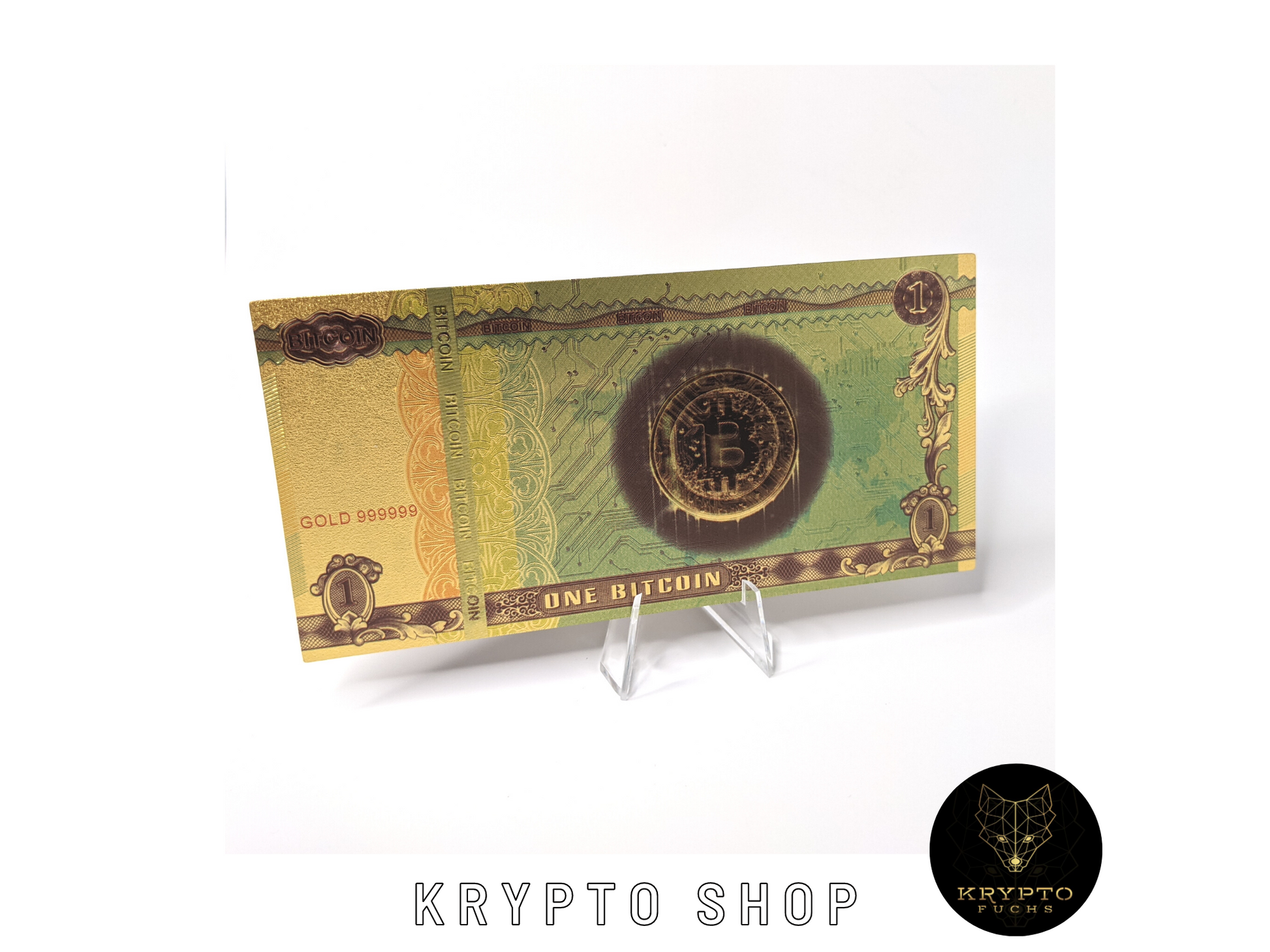 Bitcoin BTC Krypto Banknote – Nahaufnahme | KryptoFuchs