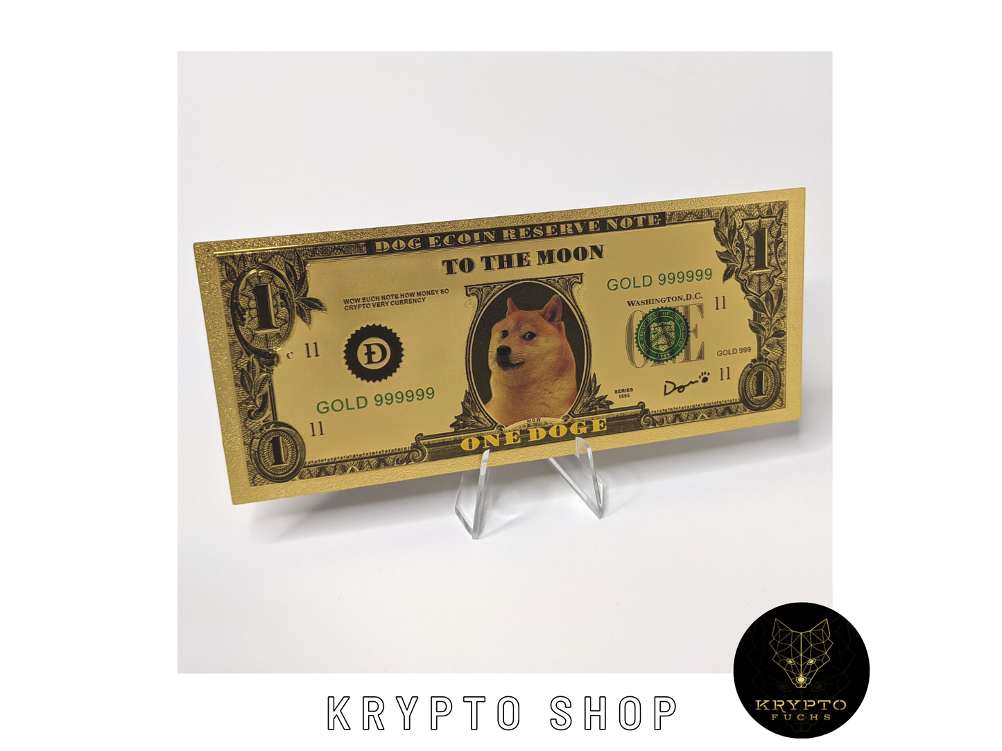 Dogecoin DOGE Krypto Banknote
