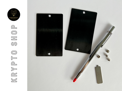 Krypto Recovery Phrase Backup mit Gravurstift