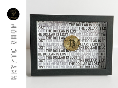 Krypto Kunst "The Dollar is lost" – gerahmt | KryptoFuchs