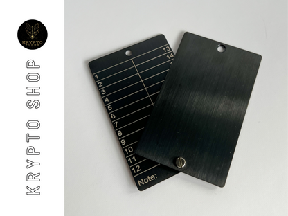 Krypto Recovery Phrase Backup mit Gravurstift