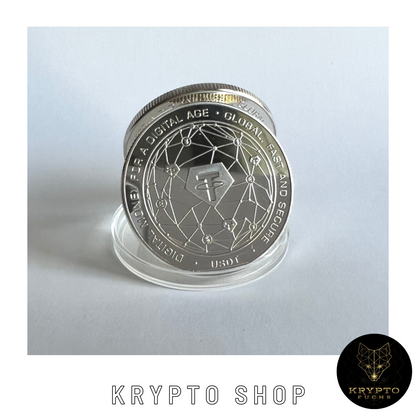 Tether USDT Kryptomünze 2021 Edition – Silber, Rückseite | KryptoFuchs