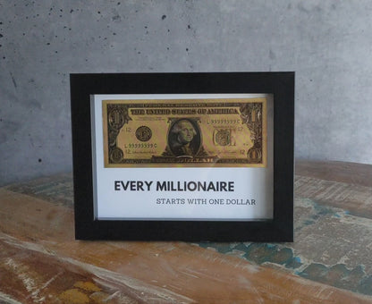 Krypto Kunst "Every Millionaire starts with one Dollar"