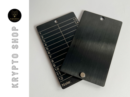 Krypto Recovery Phrase Backup mit Gravurstift