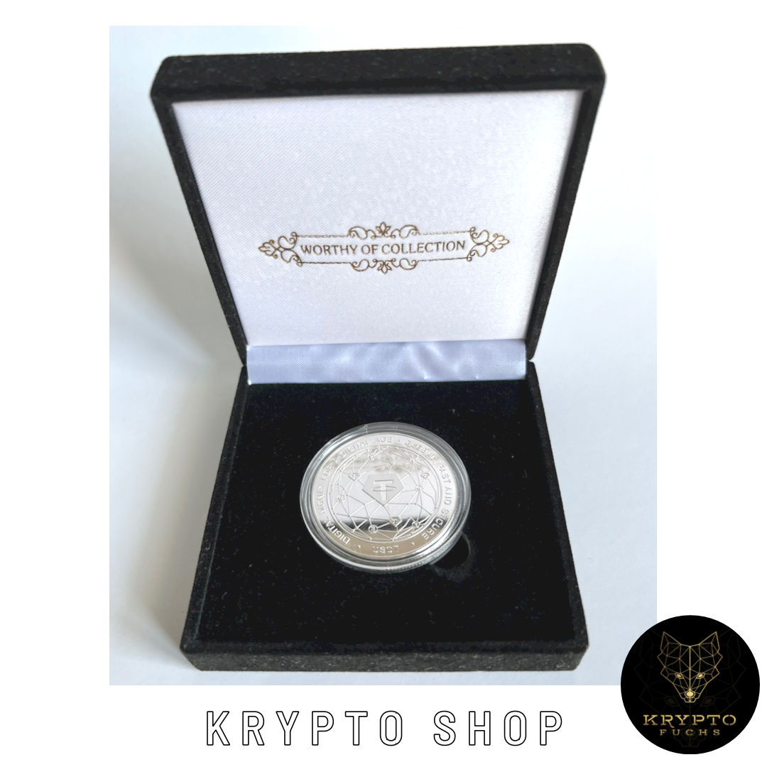 Tether USDT Kryptomünze 2021 Edition – Silber in Geschenkbox | KryptoFuchs