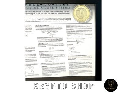 Krypto-Kunst "Bitcoin BTC Satoshi Nakamoto Whitepaper"