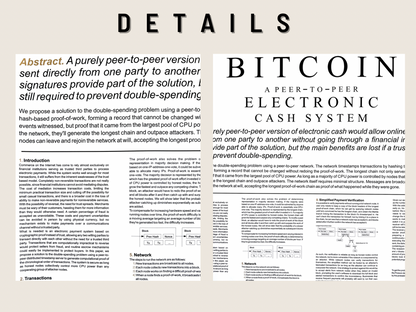 Bitcoin Poster Satoshi Nakamoto BTC WHITEPAPER