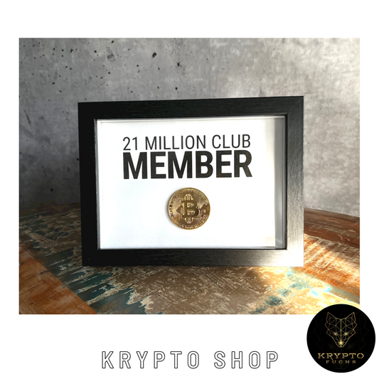 Krypto Kunst "21 Millionen Club Member" – gerahmt | KryptoFuchs